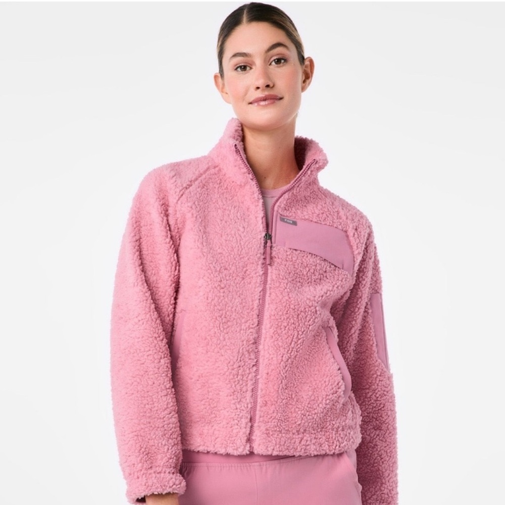 Large Chalk Pink Pile Jacket